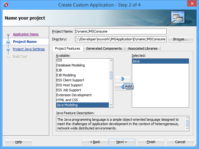 Add Java to the project features.