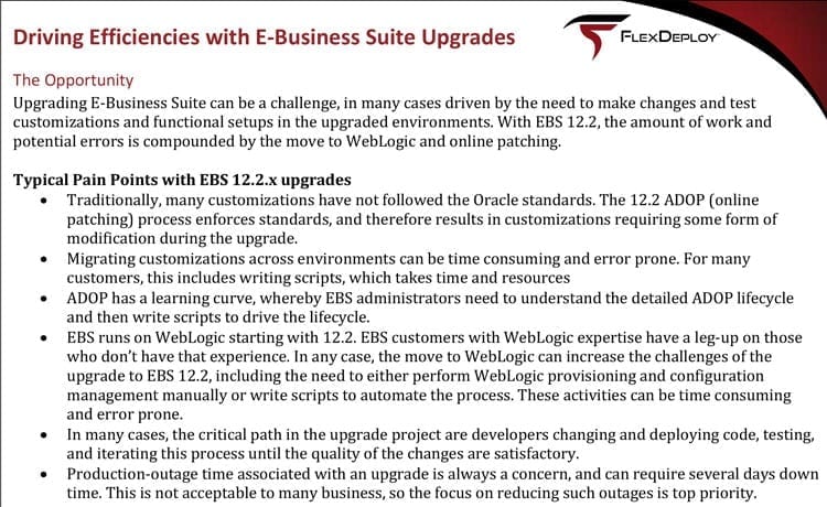 Whitepaper: Driving Efficiencies with E-Business Suite Upgrades