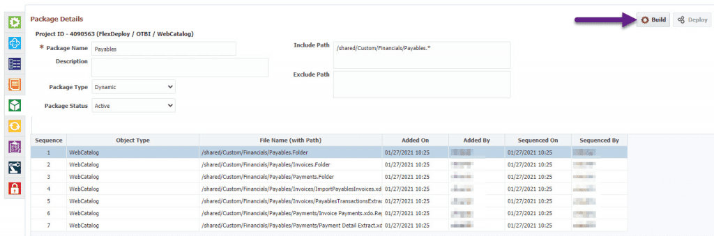 Building a package in FlexDeploy's OTBI Plugin