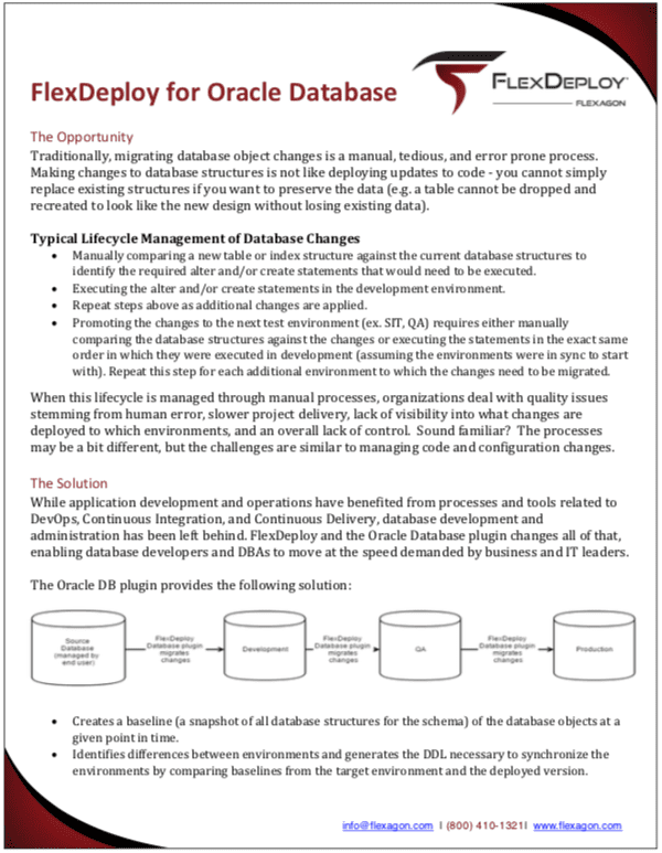 FlexDeploy For Oracle Database - Flexagon