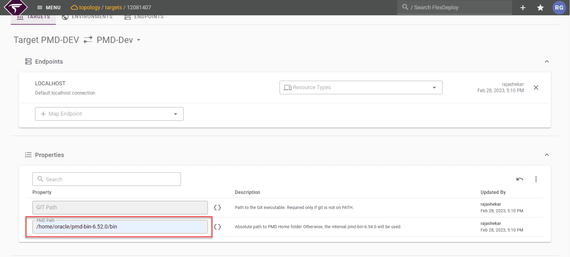 Configure the PMD Scan in FlexDeploy